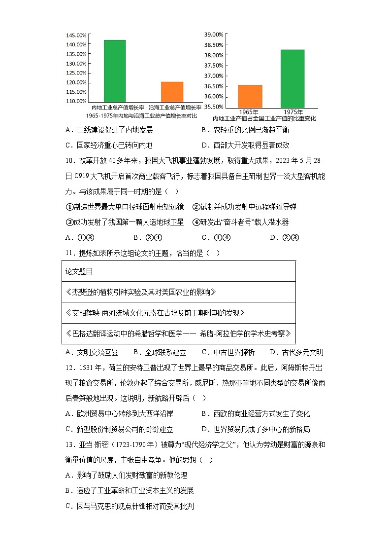 黄金卷05-备战2024年高考历史模拟卷(北京专用)第3页