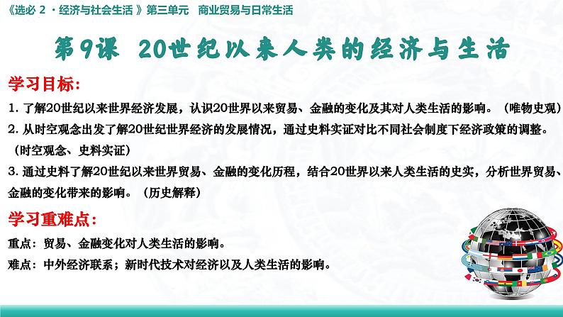 2023-2024学年高二历史同步精品课堂-第9课 20世纪以来人类的经济与生活(精品课件)(选择性必修2:经济与社会生活)03