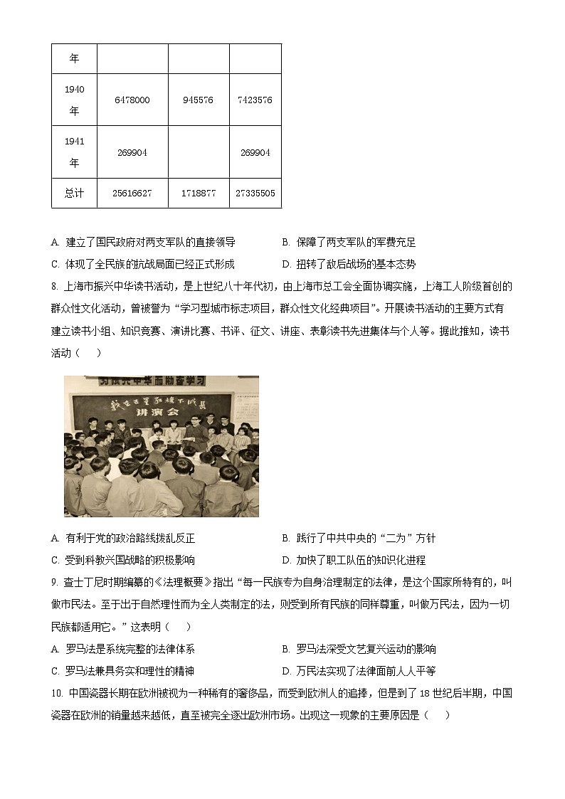 2024届四川省凉山州高三下学期三诊考试文科综合试题-高中历史(原卷版+解析版)03