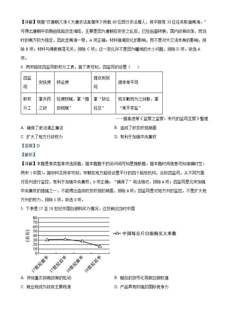 广东省汕头市金山中学2023-2024学年高一下学期期中历史试题(解析版)第2页