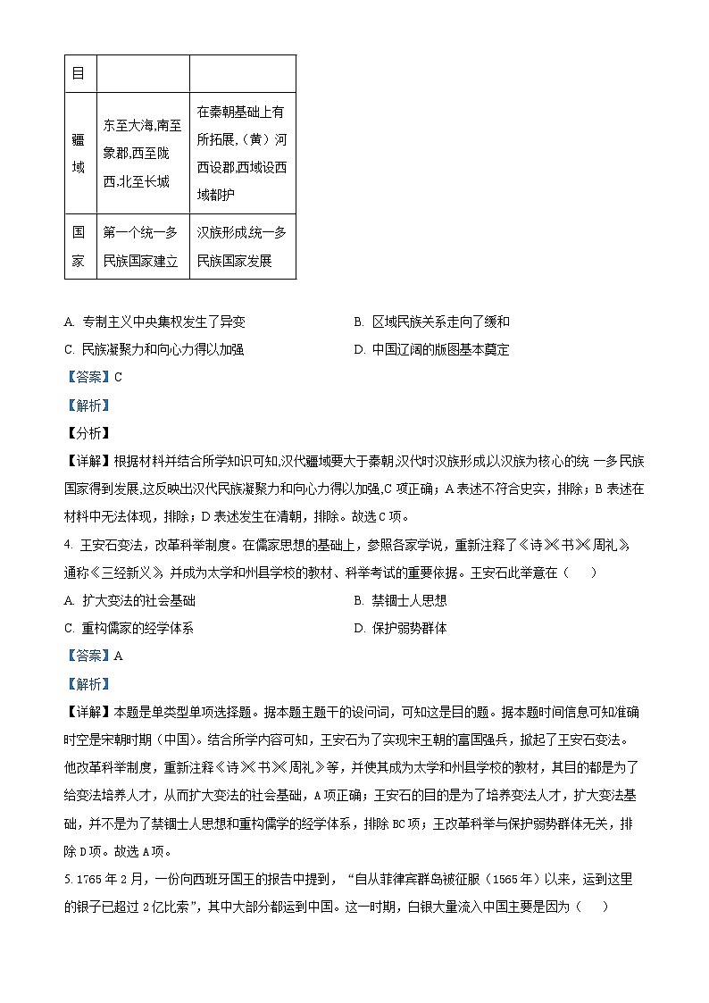 江西省2024届普通高中学业水平测试等级性考试模拟(三)历史试题(解析版)第2页