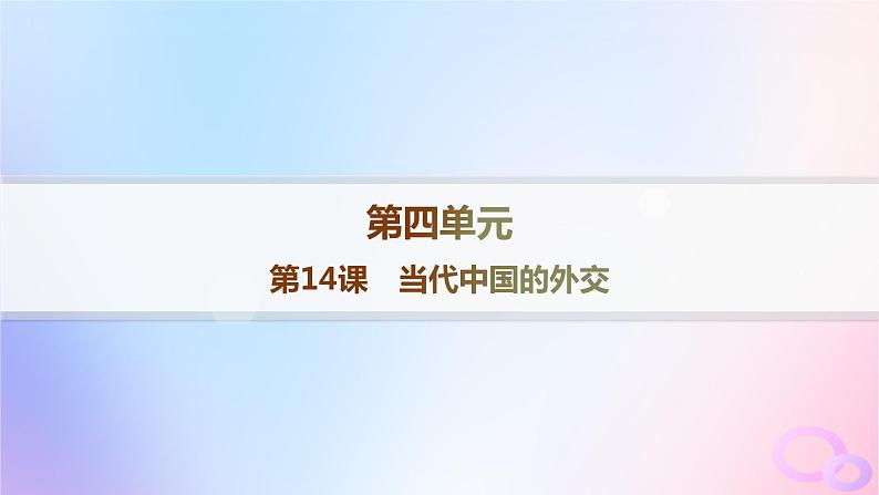 2025年高中历史第4单元民族关系与国家关系第14课当代中国的外交课件部编版选择性必修1第1页