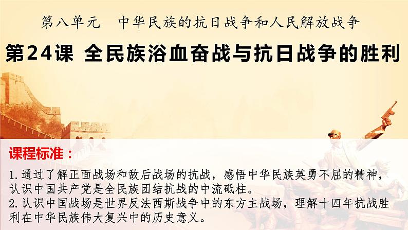 全民族浴血奋战与抗日战争的胜利课件501