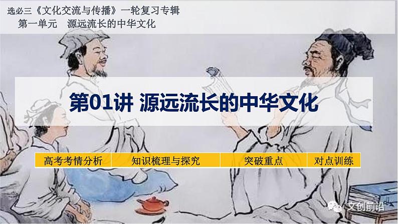 第1讲 源远流长的中华文化 课件--2025届高三历史统编版(2019)选择性必修3一轮复习第1页