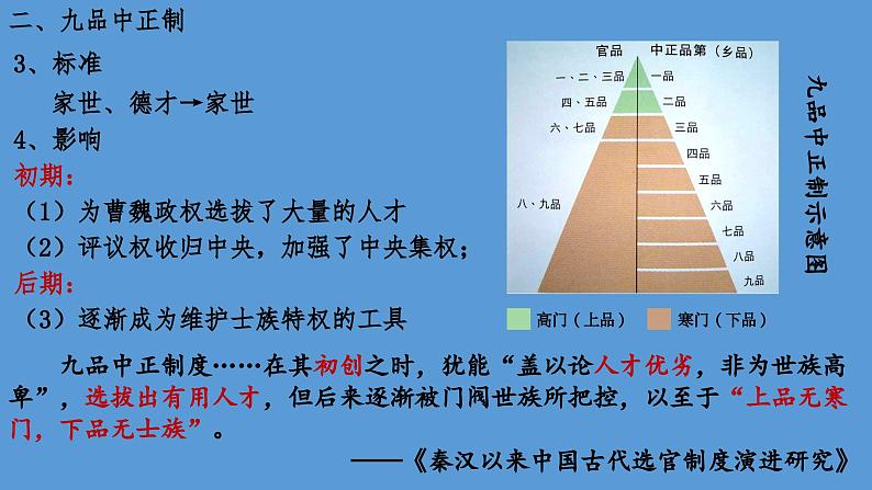 人教高中历史必修中外历史纲要上第7课隋唐制度的变化与创新课件2第8页