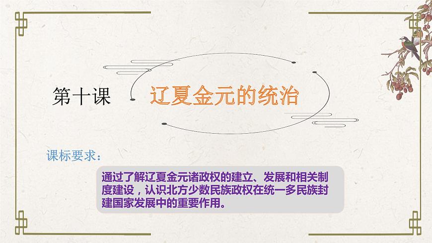 統(tǒng)編版高中歷史中外歷史綱要上冊第10課《遼夏金元的統(tǒng)治》課件(1)第1頁