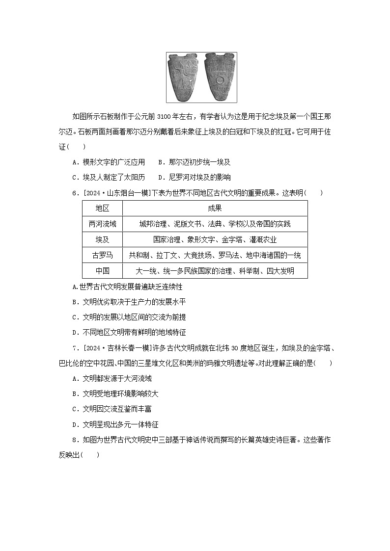 2025版高考历史全程一轮复习课题训练32古代文明的产生与发展02