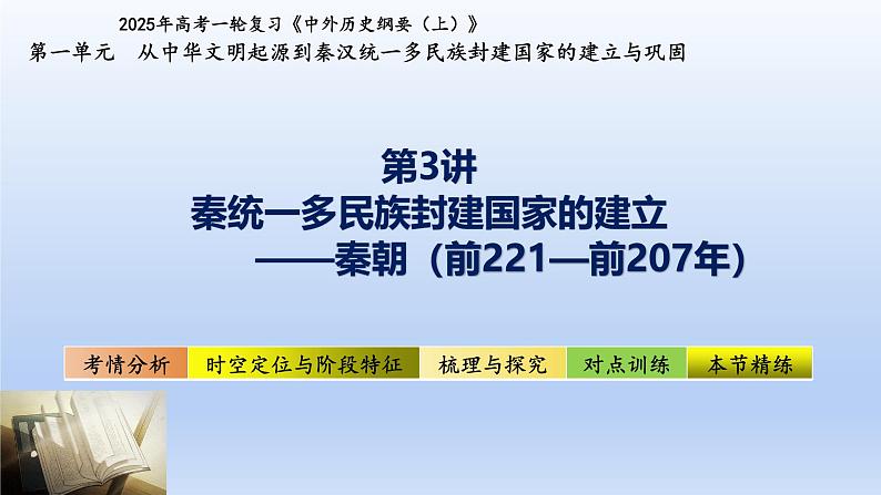 2025年高考一轮复习《中外历史纲要(上)》第3讲 秦统一多民族封建国家的建立(课件)第1页