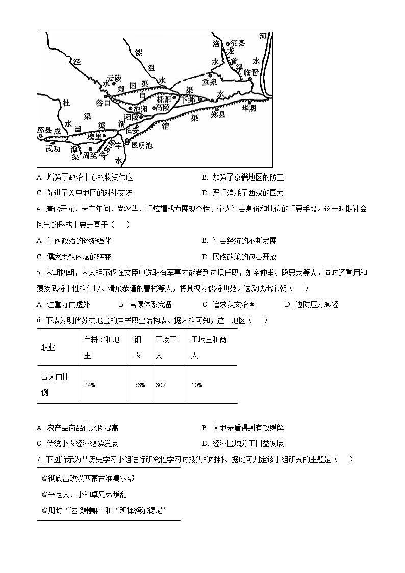 山东省济宁市2023-2024学年高二下学期7月期末考试历史试题(Word版附解析)第2页