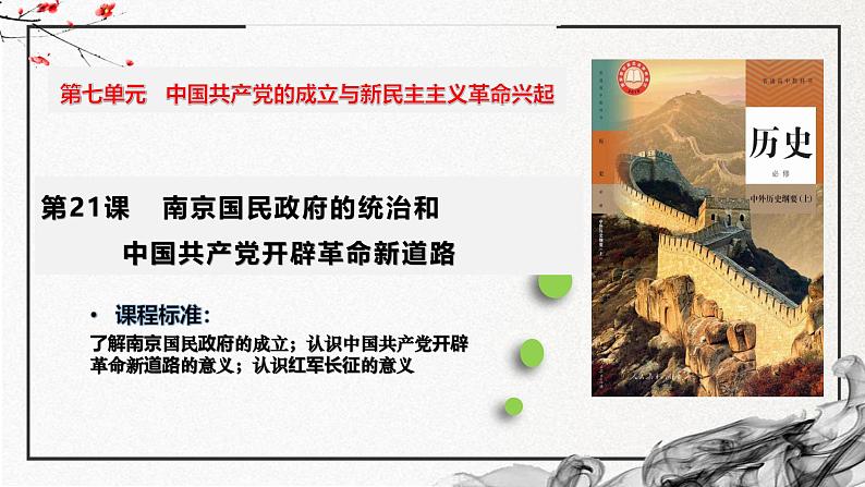 第21课 南京国民政府的统治中国共产党开辟革命新道路(精美课件)第2页