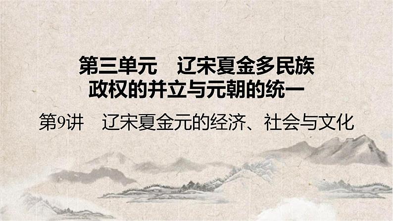 2025高考历史复习教案ppt:第三单元 第9讲 辽宋夏金元的经济、社会与文化01