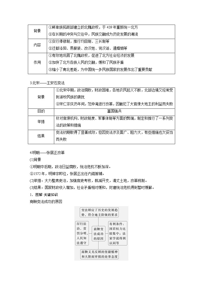 版块五 第十六单元 第51讲 中国历代的变法与改革(学生版)第2页