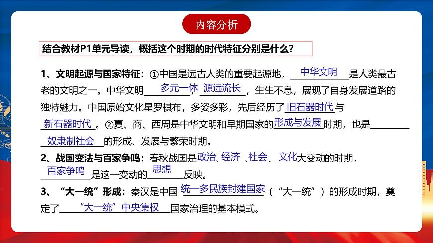 【新課標(biāo)】第一單元《從中華文明起源到秦漢統(tǒng)一多民族封建國(guó)家的建立與鞏固》單元解讀課件第3頁