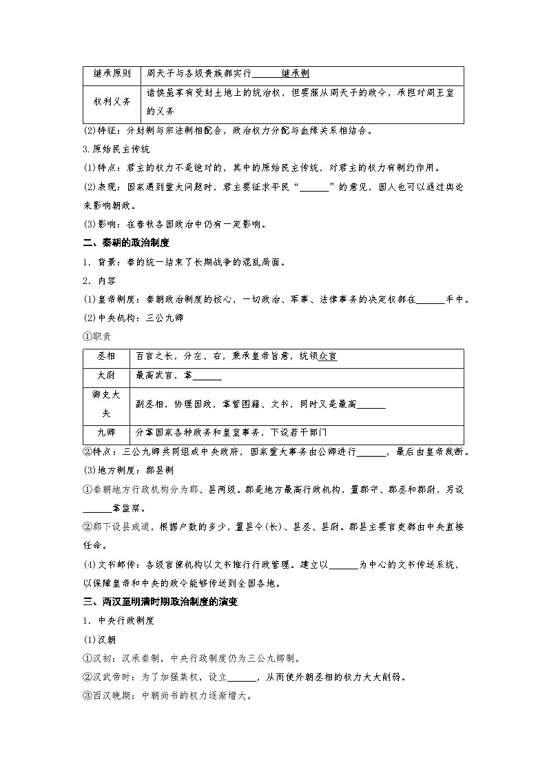 【新課標(biāo)】1《中國(guó)古代政治制度的形成與發(fā)展》導(dǎo)學(xué)案第3頁