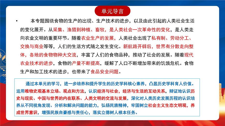 【新課標(biāo)】第一單元《食物生產(chǎn)與社會(huì)生活》單元整合課件第3頁(yè)