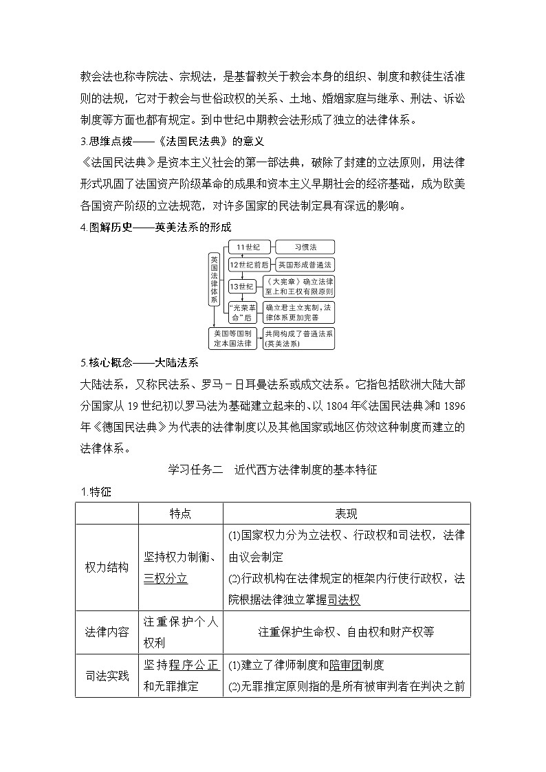第9课 近代西方的法律与教化 学案(含解析) 2024-2025学年高二历史部编版(2019)选择性必修第一册第3页