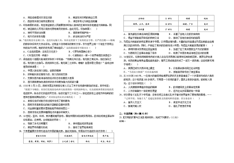 2024年3月高一年级历史月考 - 试卷第2页