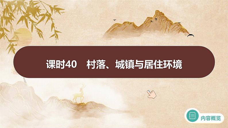 课时40 村落、城镇与居住环境 课件--2025届高三历史统编版(2019)选择性必修2一轮复习第1页