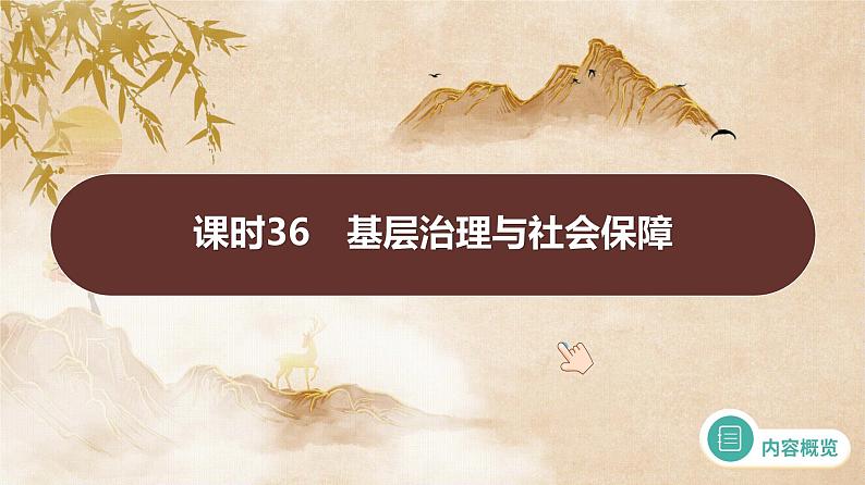 课时36 基层治理与社会保障 课件--2025届高三历史统编版(2019)选择性必修1一轮复习第1页