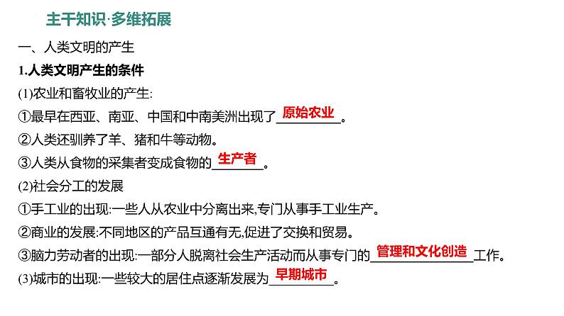 课时17 古代文明的产生与发展 课件--2025届高三统编版(2019)必修中外历史纲要下一轮复习第3页