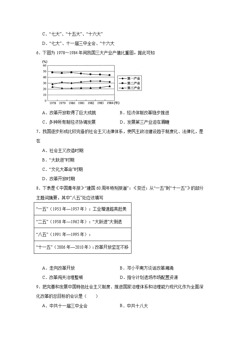 第28课改革开放和社会主义建设的巨大成就拔高练习 统编版高中历史必修中外历史纲要上02
