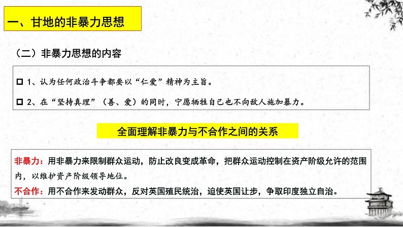 人民版高中历史选修四 4.3 圣雄甘地 课件第6页