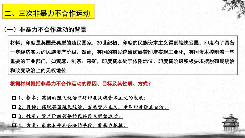人民版高中历史选修四 4.3 圣雄甘地 课件第8页