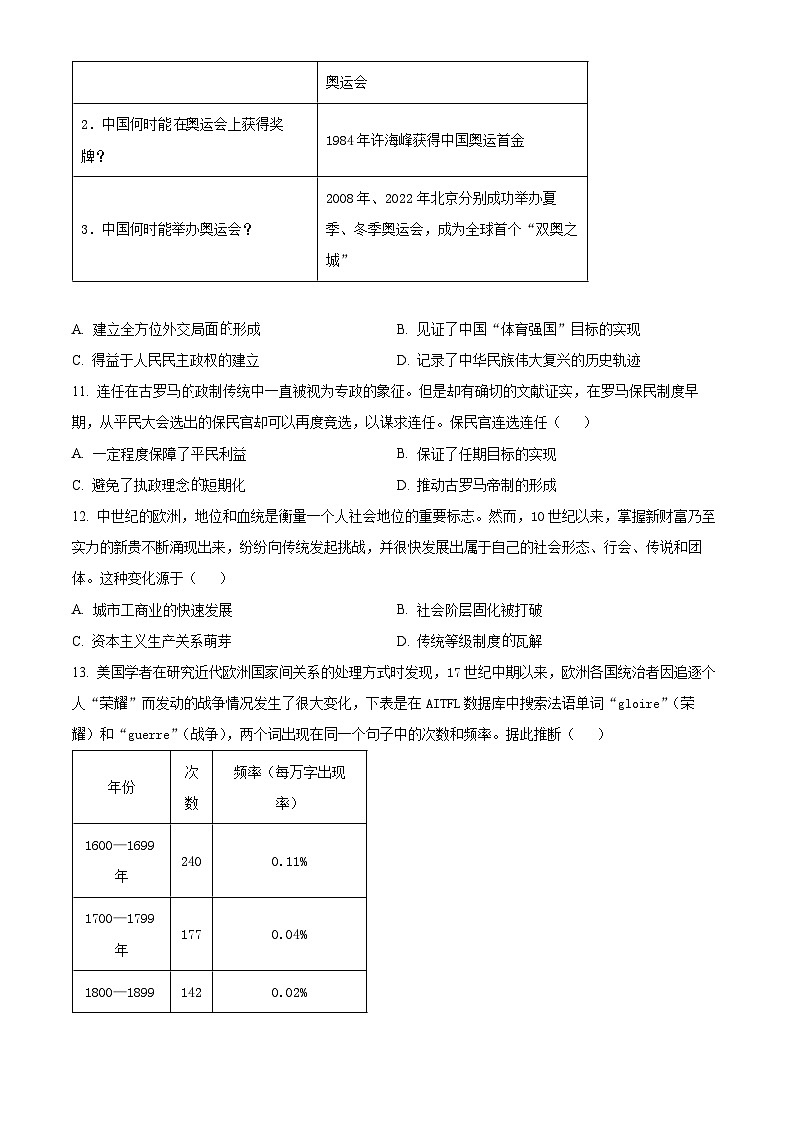 江苏省扬州市2024-2025学年高三上学期开学考试历史试题(原卷版)第3页