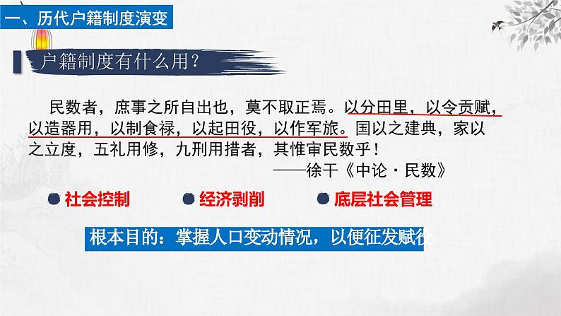 【同步课件】高中历史选必一第17课 中国古代的户籍制度与社会治理课件05