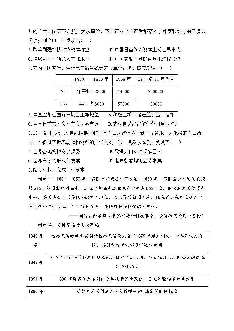 (8)世界市场与商业贸易——2024-2025学年高二历史人教统编版选择性必修二随堂小练(含答案)第2页