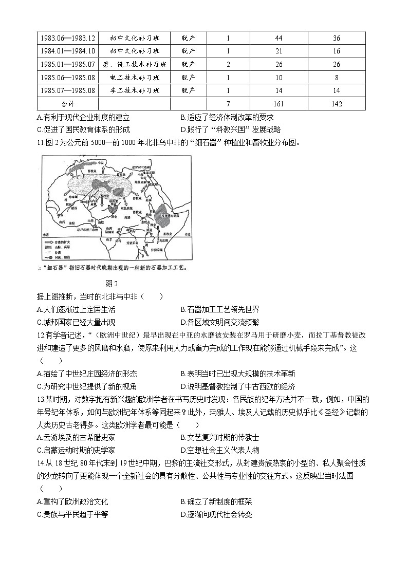 四川省2024-2025学年高三上学期9月摸底大联考历史试卷第3页