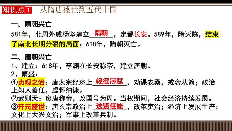 新高考历史一轮复习备课课件 第06讲从隋唐盛世到五代十国(含答案)第4页