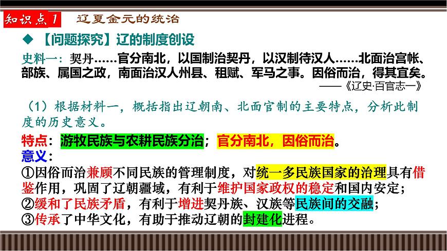新高考?xì)v史一輪復(fù)習(xí)備課課件 第08講+遼宋夏金元——制度建設(shè)與統(tǒng)一多民族國家的發(fā)展(含答案)第8頁