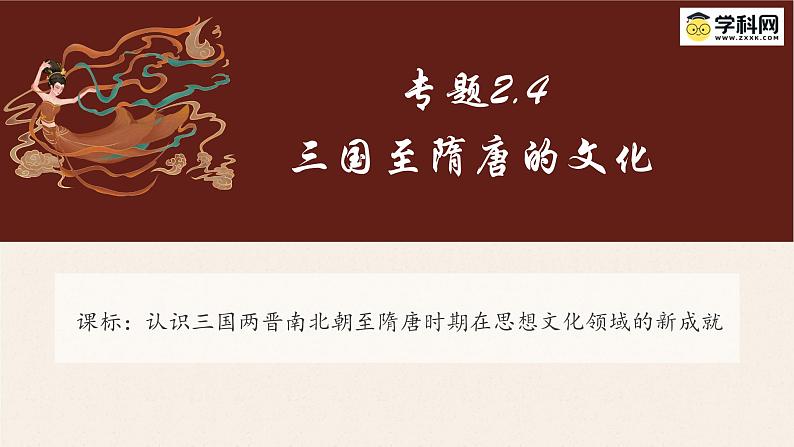 【史料学与考】新高考历史一轮复习素养提升探究课件专题2.4+三国至隋唐的文化第1页
