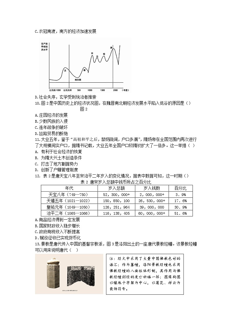 陕西省宝鸡中学2024-2025学年高三上学期诊断性考试(一)历史试题第3页