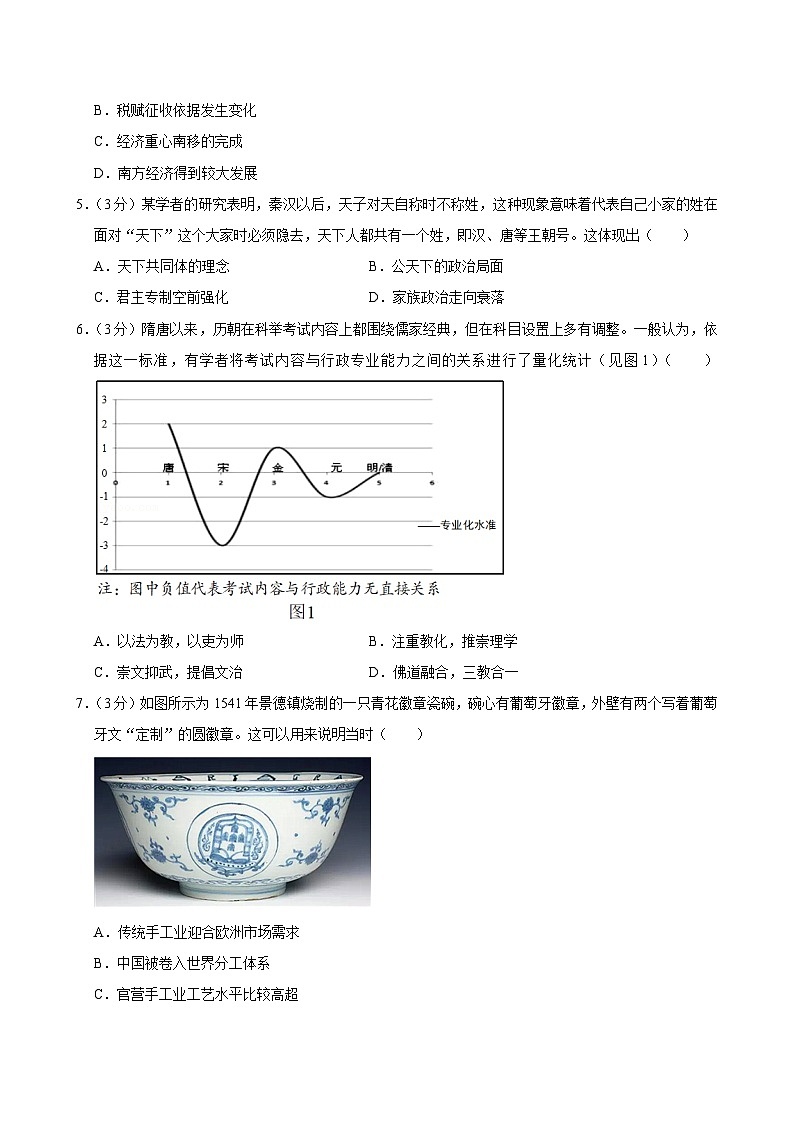 云南省昆明市三校2024-2025学年高三上学期联考历史试卷(9月份)02