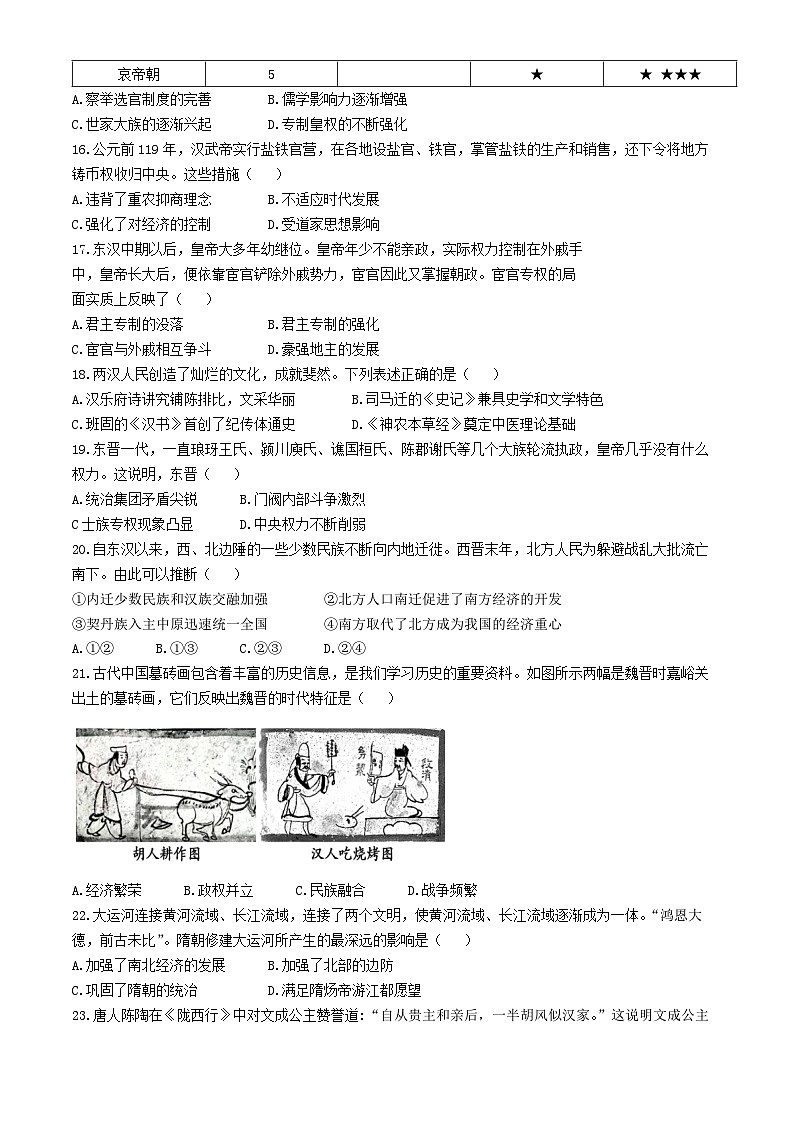 甘肃省张掖市部分学校2024-2025学年高一上学期9月月考历史试卷第3页