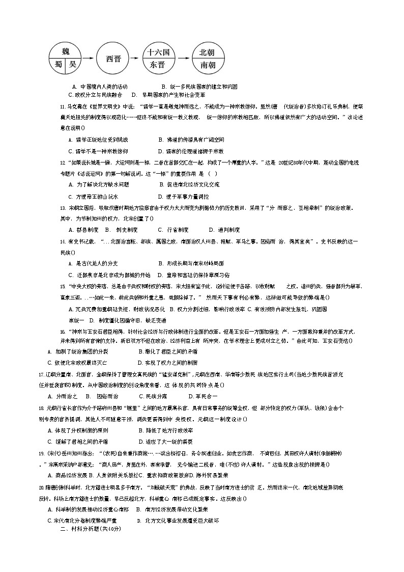 四川省仁寿第一中学校南校区2024-2025学年高一上学期9月开学考试历史试题(含解析)02