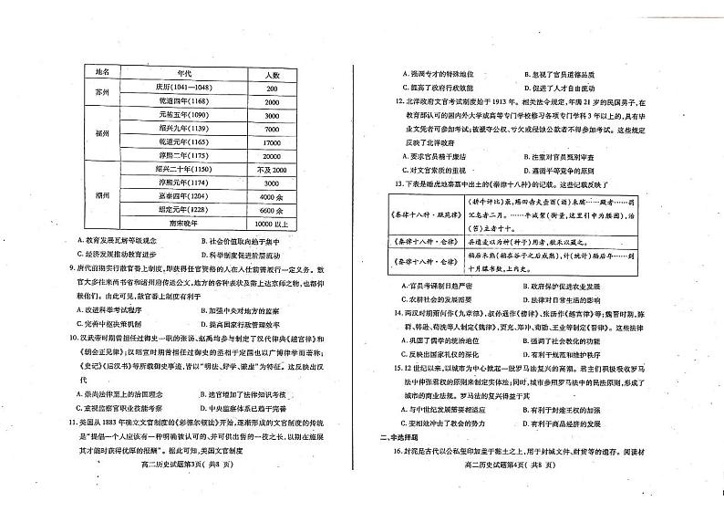 山东省烟台市招远市第二中学2024-2025学年高二上学期第一次月考(期中模拟)历史试题第2页
