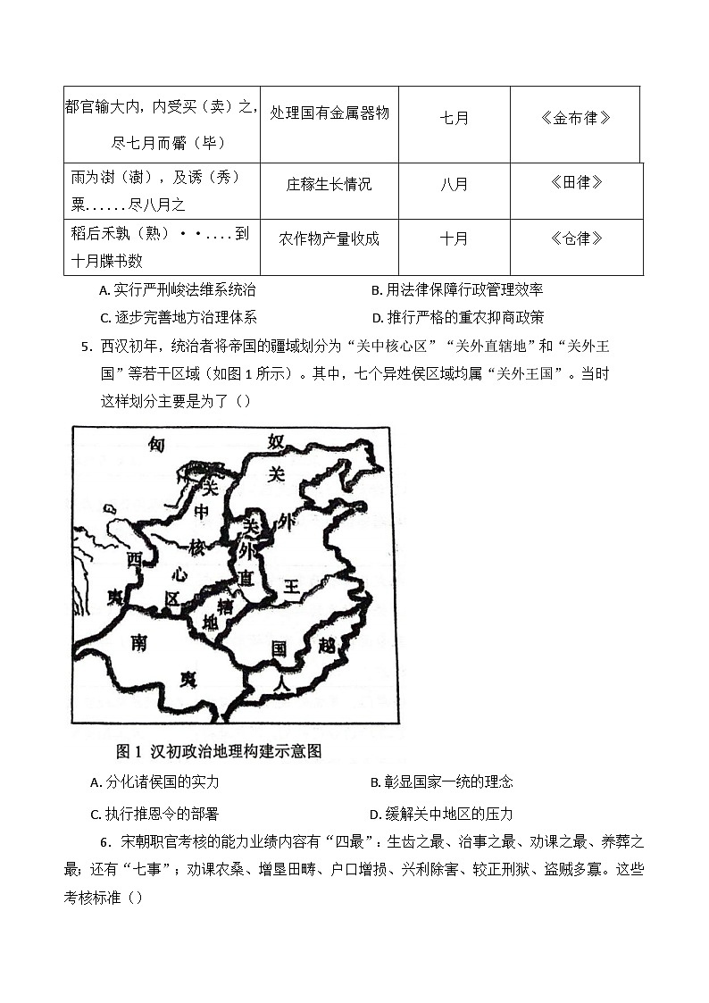 内蒙古自治区兴安盟乌兰浩特第一中学2024-2025学年高二上学期第一次月考历史试题02