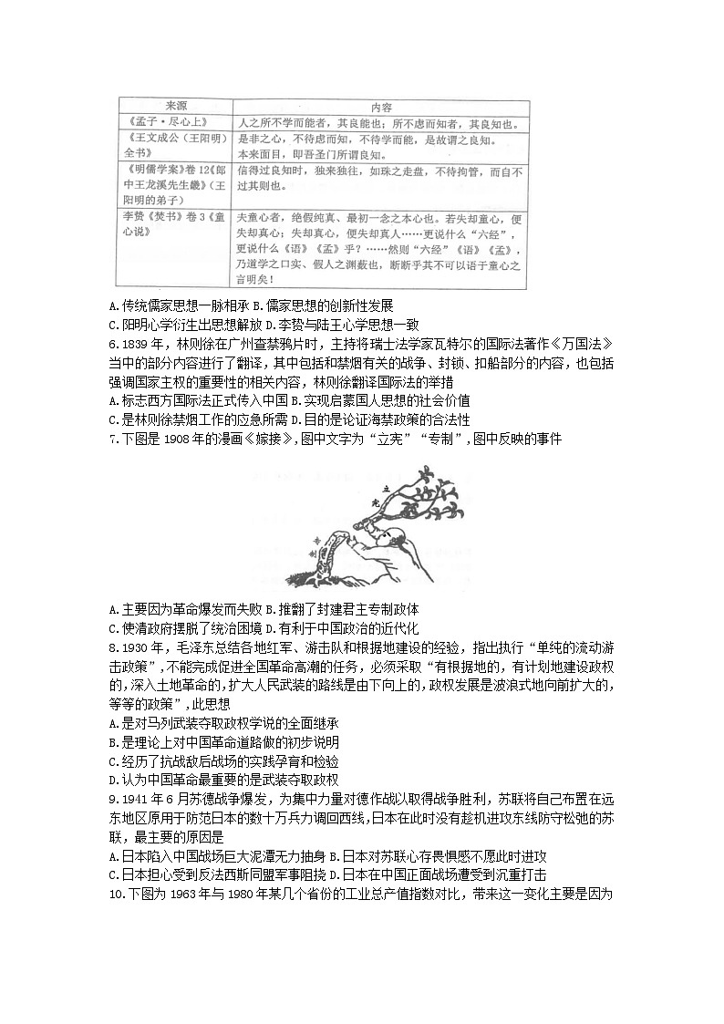 湖北省2023_2024学年高三历史上学期12月联考试题第2页