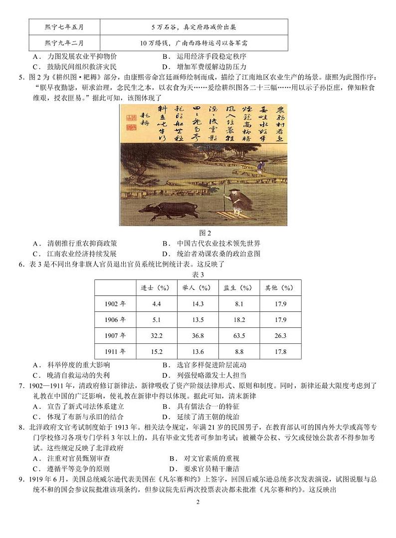 淄博一中2023级高二上学期10月素养调研检测历史试题第2页
