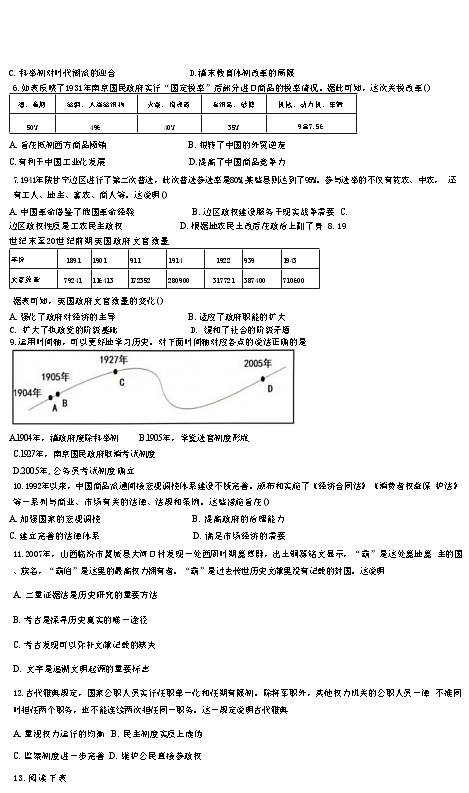 山东省乳山市银滩高级中学2024-2025学年高二上学期9月月考历史试题(含解析)第2页