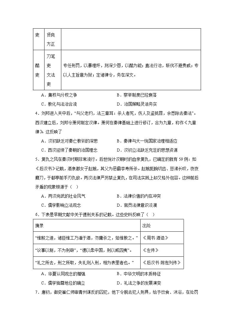 第8课中国古代的法治与教化拔高练习 统编版高中历史选择性必修1第2页