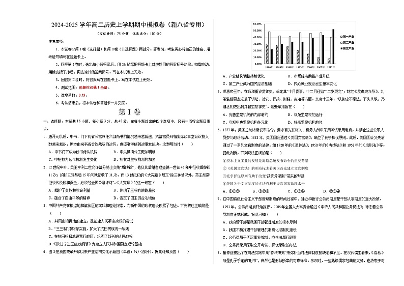 2024-2025学年高二上学期期中模拟考试历史(新八省通用,选必1全册)试卷(Word版附解析)01