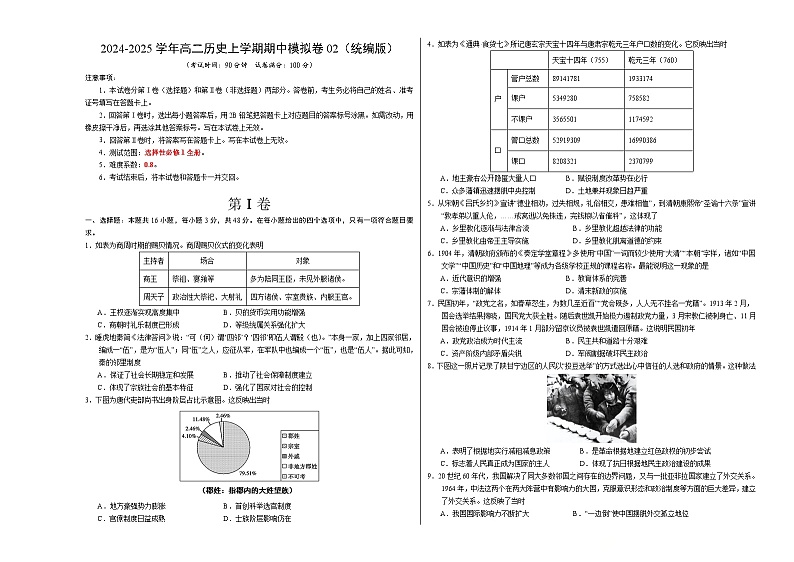 (统编版,选必1全册)02(考试版A3)(统编版)第1页