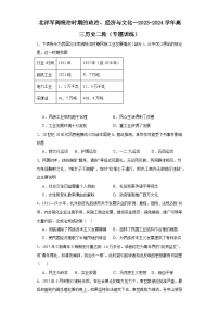 北洋軍閥統(tǒng)治時期的政治、經(jīng)濟與文化--2023-2024學(xué)年高三歷史二輪（專題訓(xùn)練）（2份，原卷版+解析版）