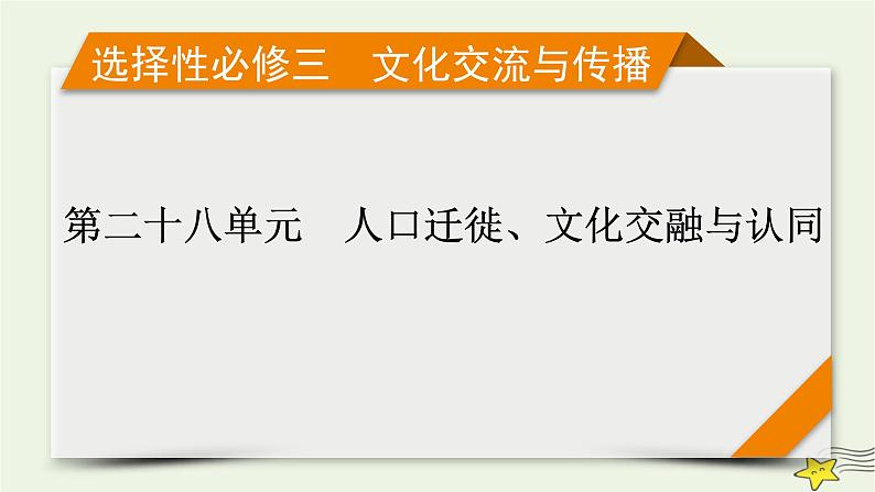 新高考高考历史一轮复习课件第28单元第65讲人口迁徙文化交融与认同(含解析)第1页