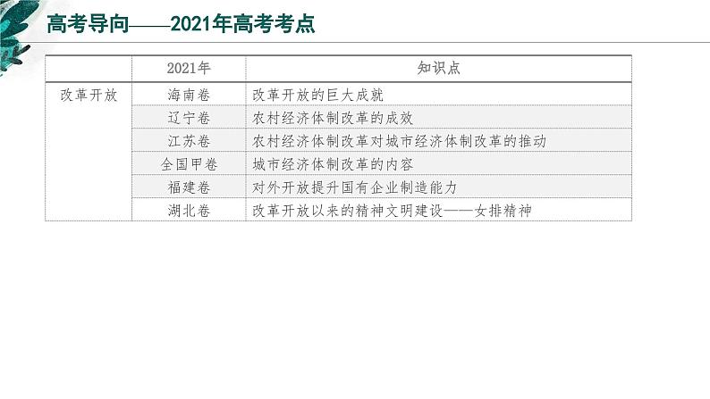 新高考历史一轮复习考点复习课件专题11 改革开放与社会主义现代化建设新时期(含解析)03