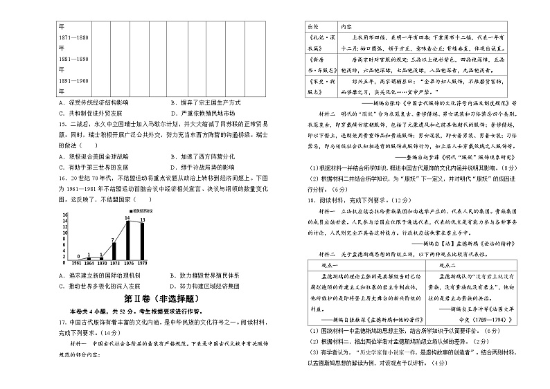 湖南省衡阳市衡阳县2024-2025学年高三上学期一模历史试卷(Word版附解析)第3页